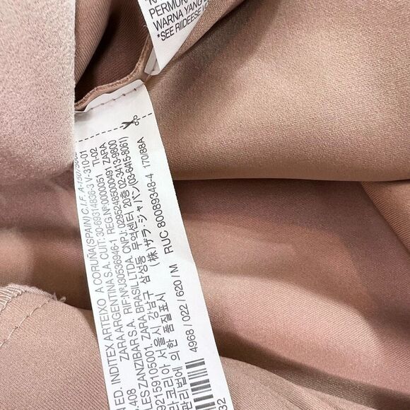 Zara Basic Trench Coat Womens Medium Light Pink Belted Double Breasted - Picture 6 of 10